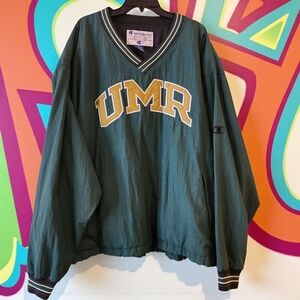 Vtg Champion Forest Green UMR V-Neck Pullover